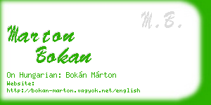 marton bokan business card